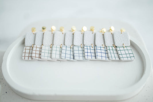 Clay Earrings | Square Dangles | Earth+Sky Collection