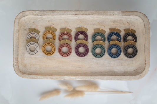 Clay Earrings | Circle Dangles | All Things Fall Collection