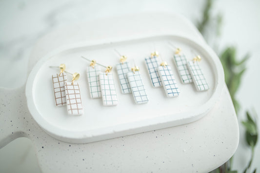 Clay Earrings | Lined Dangles | Earth+Sky Collection