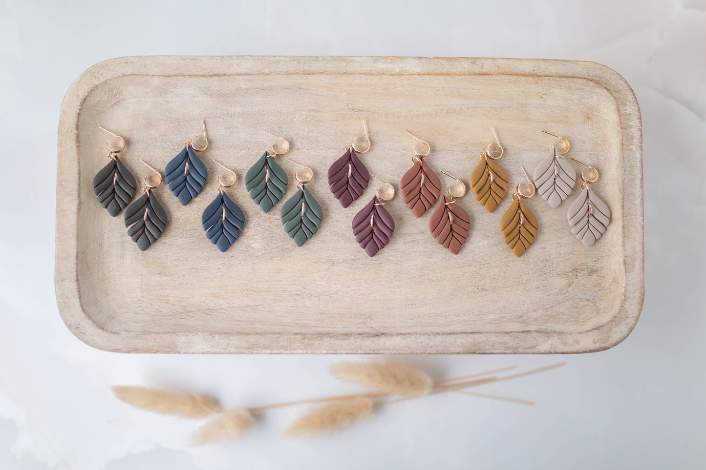 Clay Earrings | Dainty Leaf Dangles | All Things Fall Collection