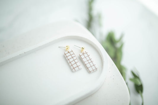 Clay Earrings | Lined Dangles | Earth+Sky Collection