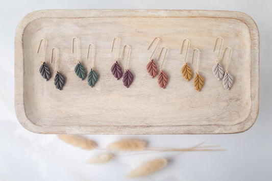 Clay Earrings | Leaf Dangles | All Things Fall Collection