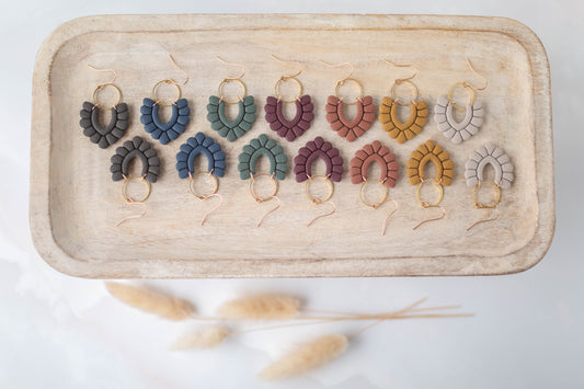 Clay Earrings | Scallop Dangles | All Things Fall Collection