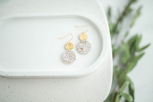 Clay Earrings | Flora Circle Dangles | Earth+Sky Collection
