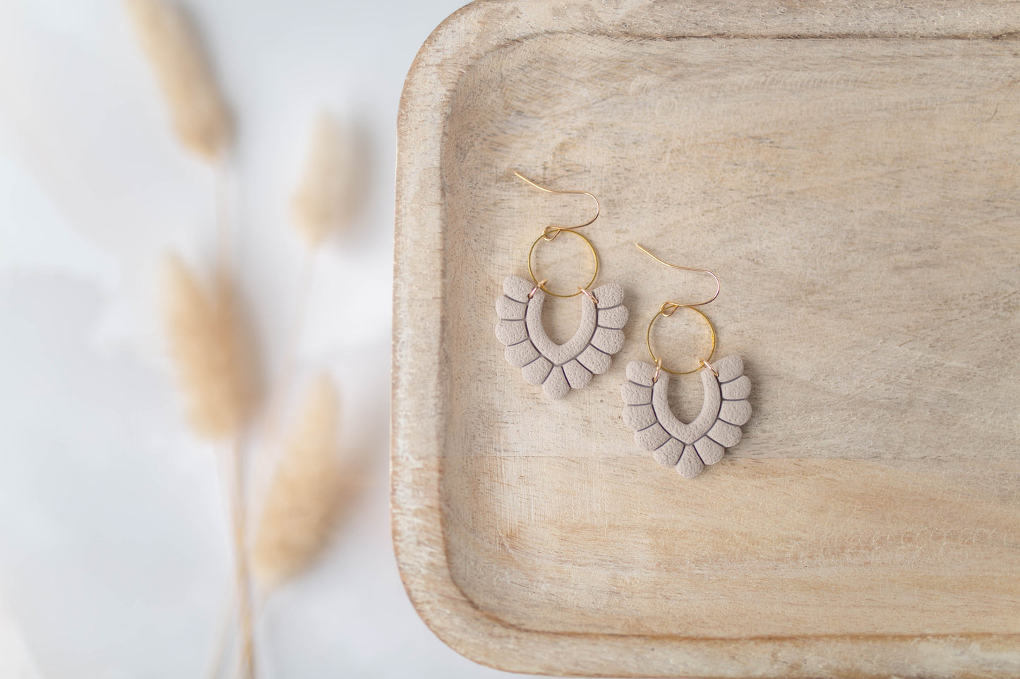 Clay Earrings | Scallop Dangles | All Things Fall Collection
