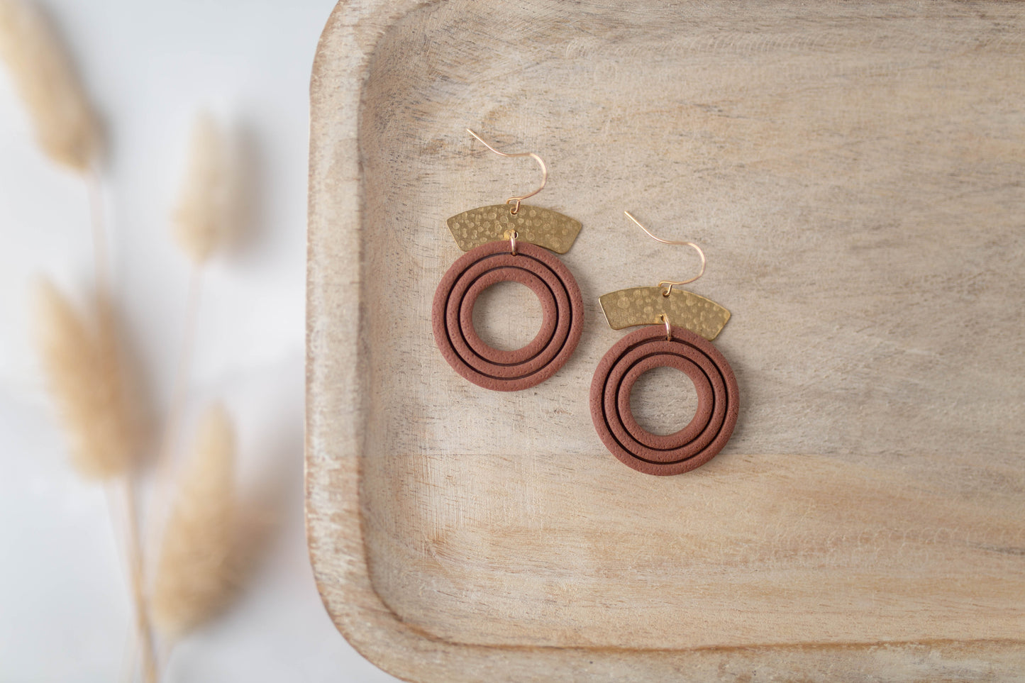 Clay Earrings | Circle Dangles | All Things Fall Collection