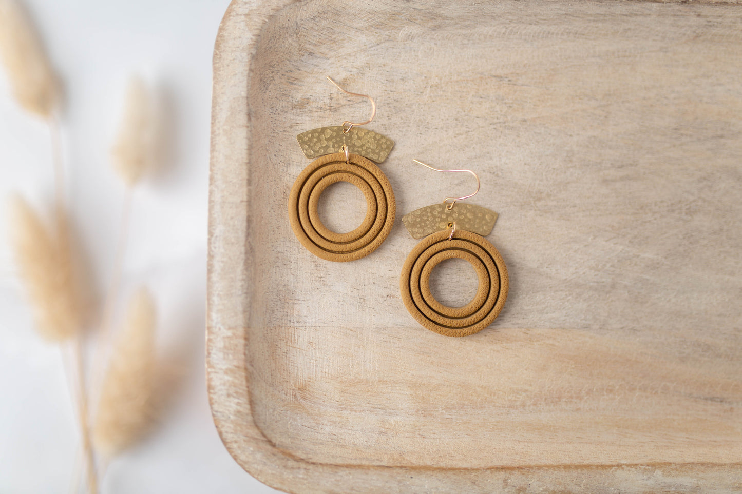 Clay Earrings | Circle Dangles | All Things Fall Collection