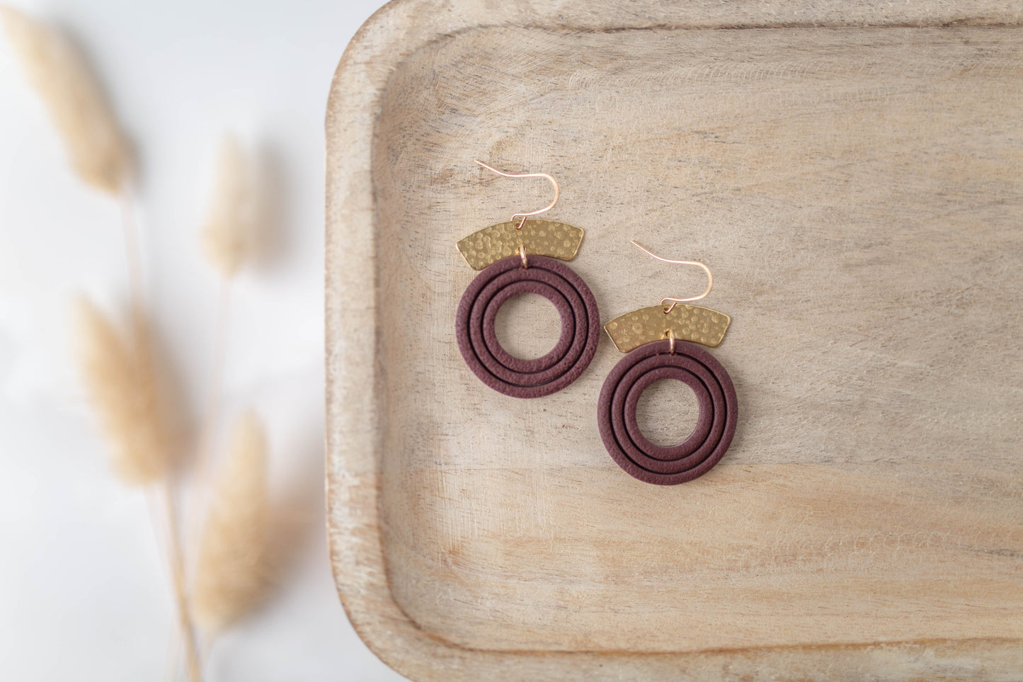 Clay Earrings | Circle Dangles | All Things Fall Collection