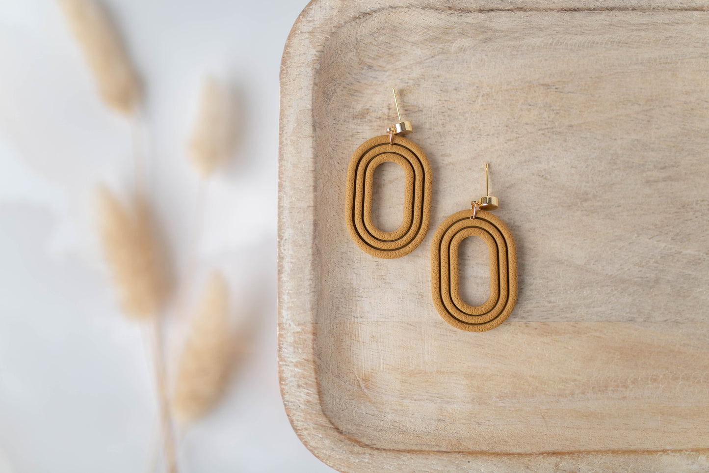 Clay Earrings | Oval Dangles | All Things Fall Collection