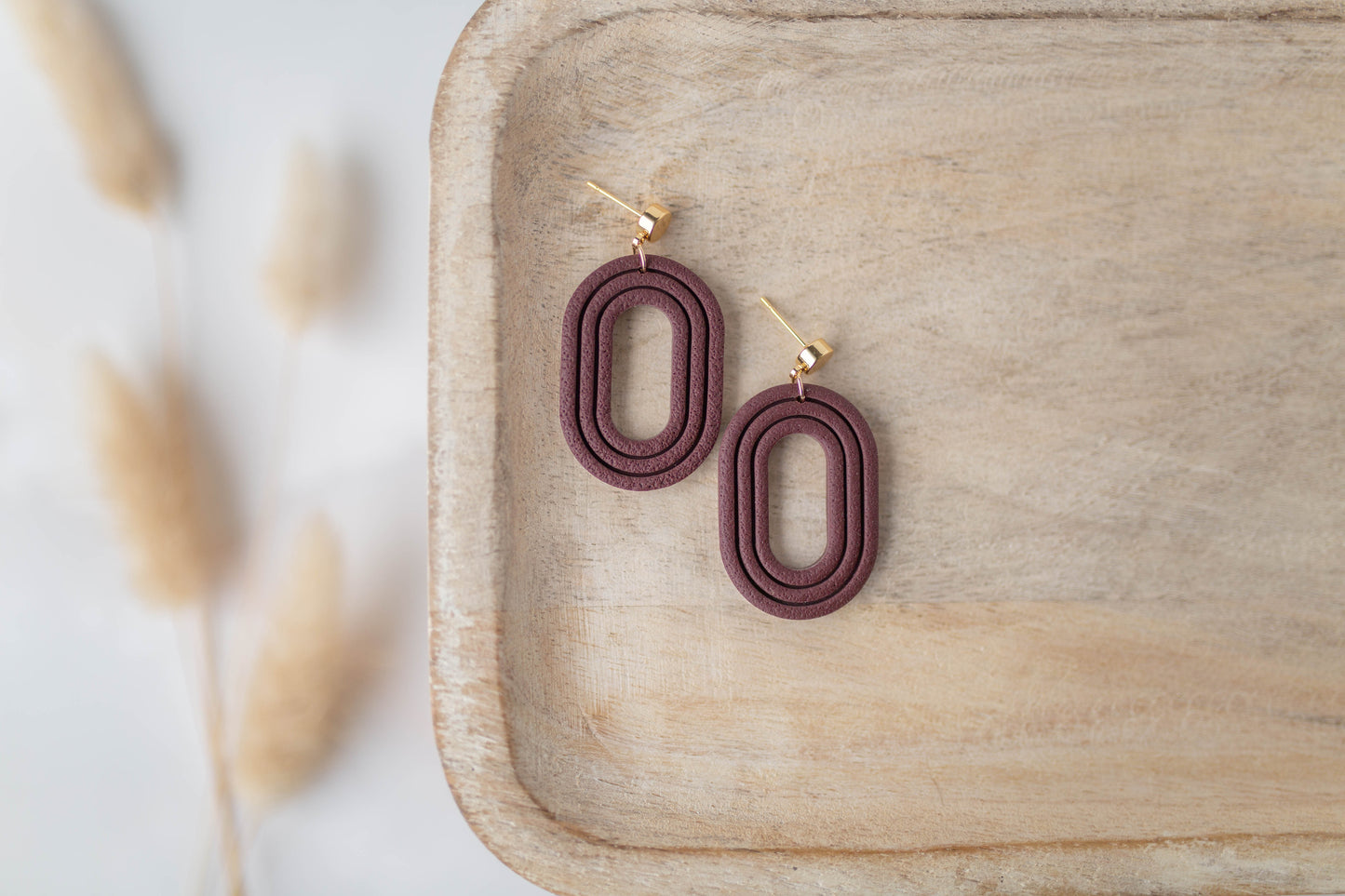 Clay Earrings | Oval Dangles | All Things Fall Collection