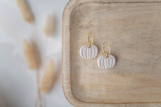 Clay Earrings | Pumpkin Hoops | All Things Fall Collection