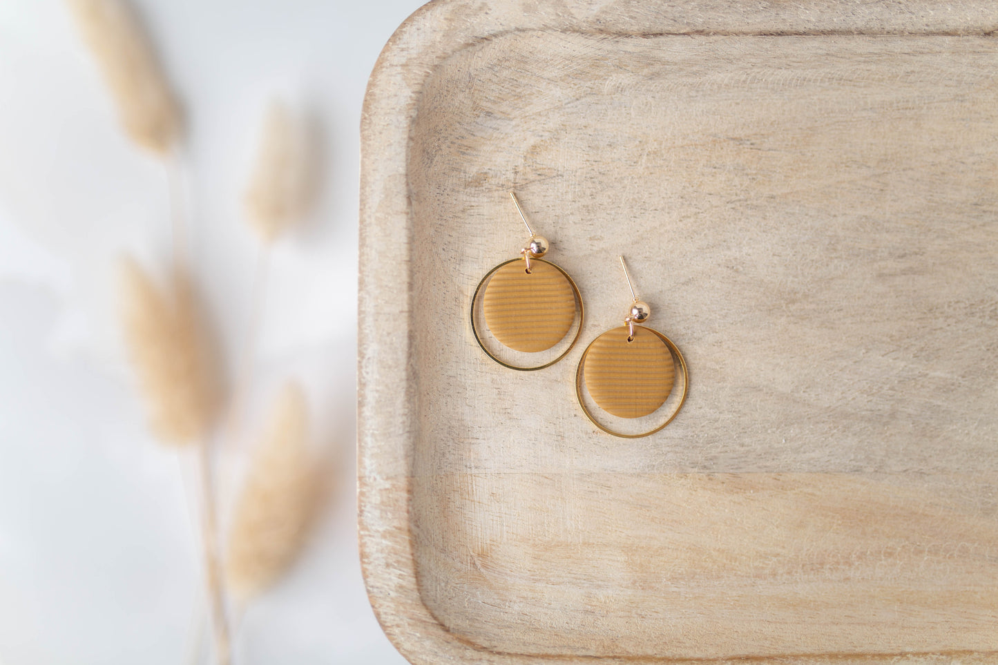 Clay Earrings | Dainty Circle Dangles | All Things Fall Collection