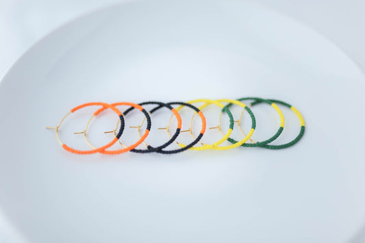 Clay Earrings | Game Day Beaded Hoops | Civil War Collection