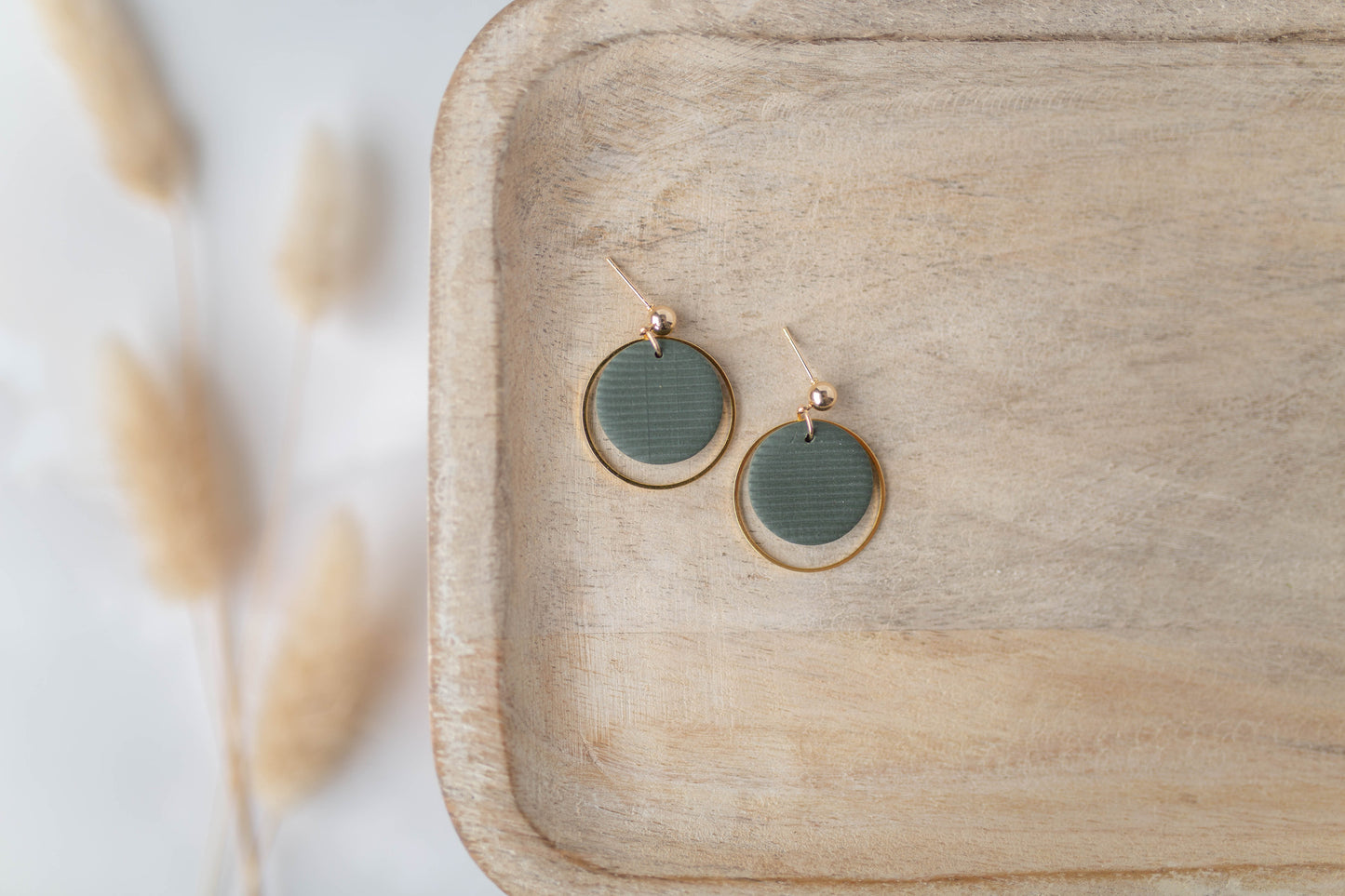 Clay Earrings | Dainty Circle Dangles | All Things Fall Collection