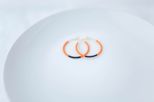 Clay Earrings | Game Day Beaded Hoops | Civil War Collection