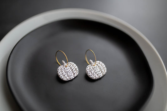 Clay Earrings | Polka Dot Pumpkin Hoops | Boo Collection