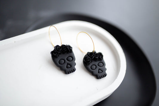 Clay Earrings | Gothic Sugar Skulls | Boo Collection