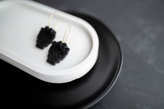 Clay Earrings | Gothic Sugar Skulls | Boo Collection