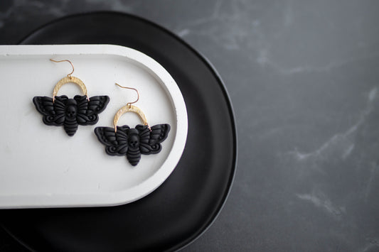 Clay Earrings | Death Moth | Boo Collection