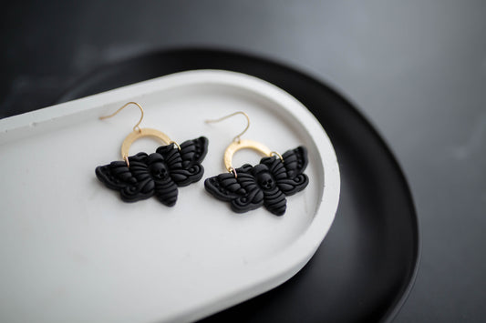 Clay Earrings | Death Moth | Boo Collection