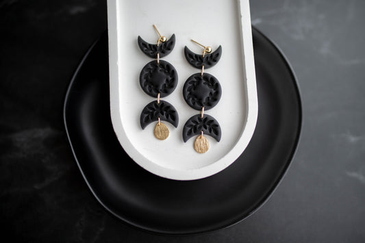 Clay Earrings | Botanical Moon Phases | Boo Collection