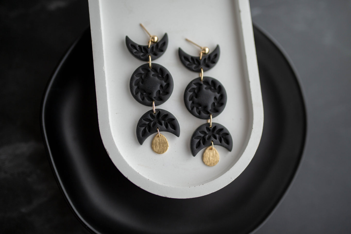 Clay Earrings | Botanical Moon Phases | Boo Collection