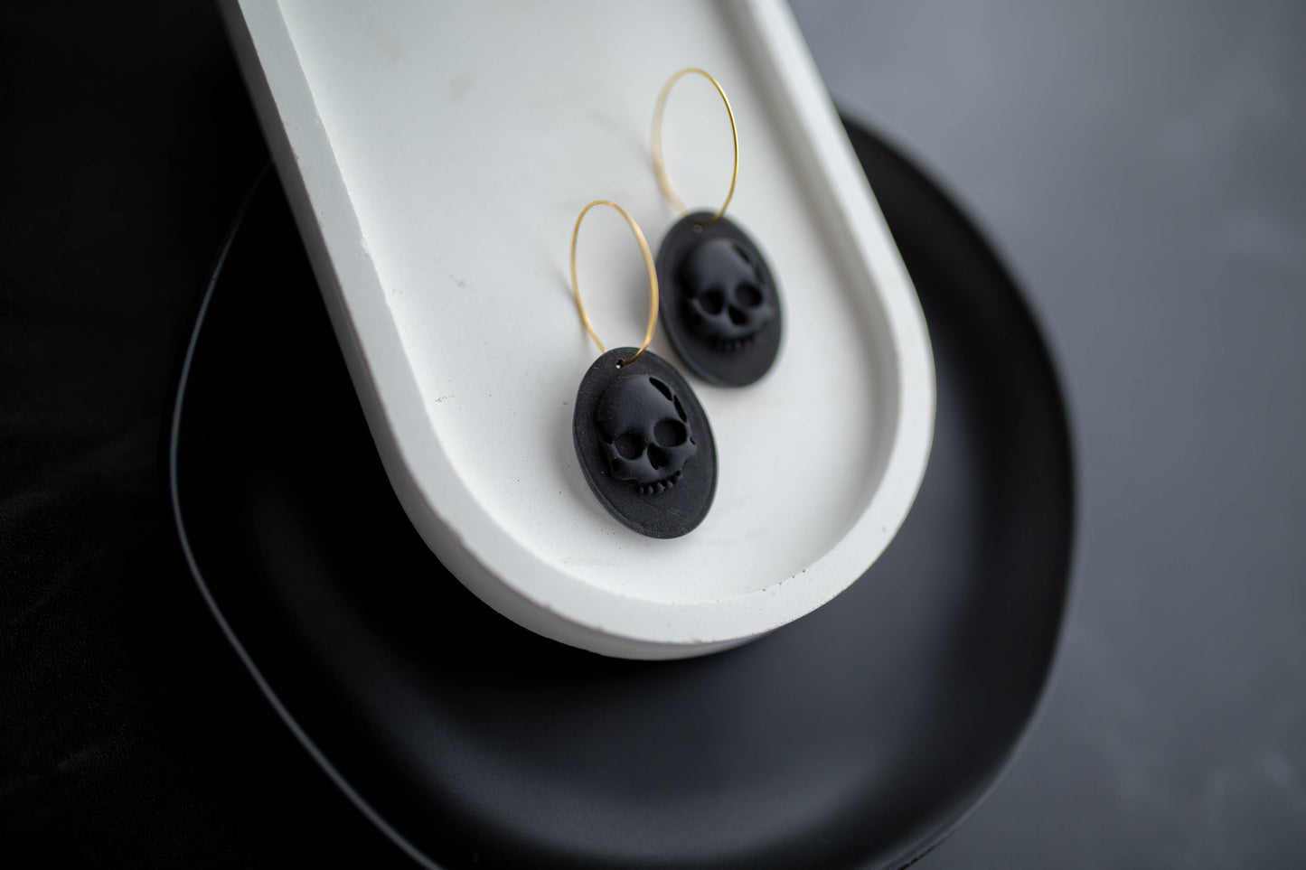 Clay Earrings | Skull Hoops | Boo Collection