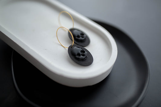 Clay Earrings | Skull Hoops | Boo Collection