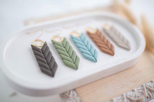 Clay Earrings | Fletching Dangles | Cozy Cowgirl Collection