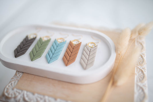Clay Earrings | Fletching Dangles | Cozy Cowgirl Collection