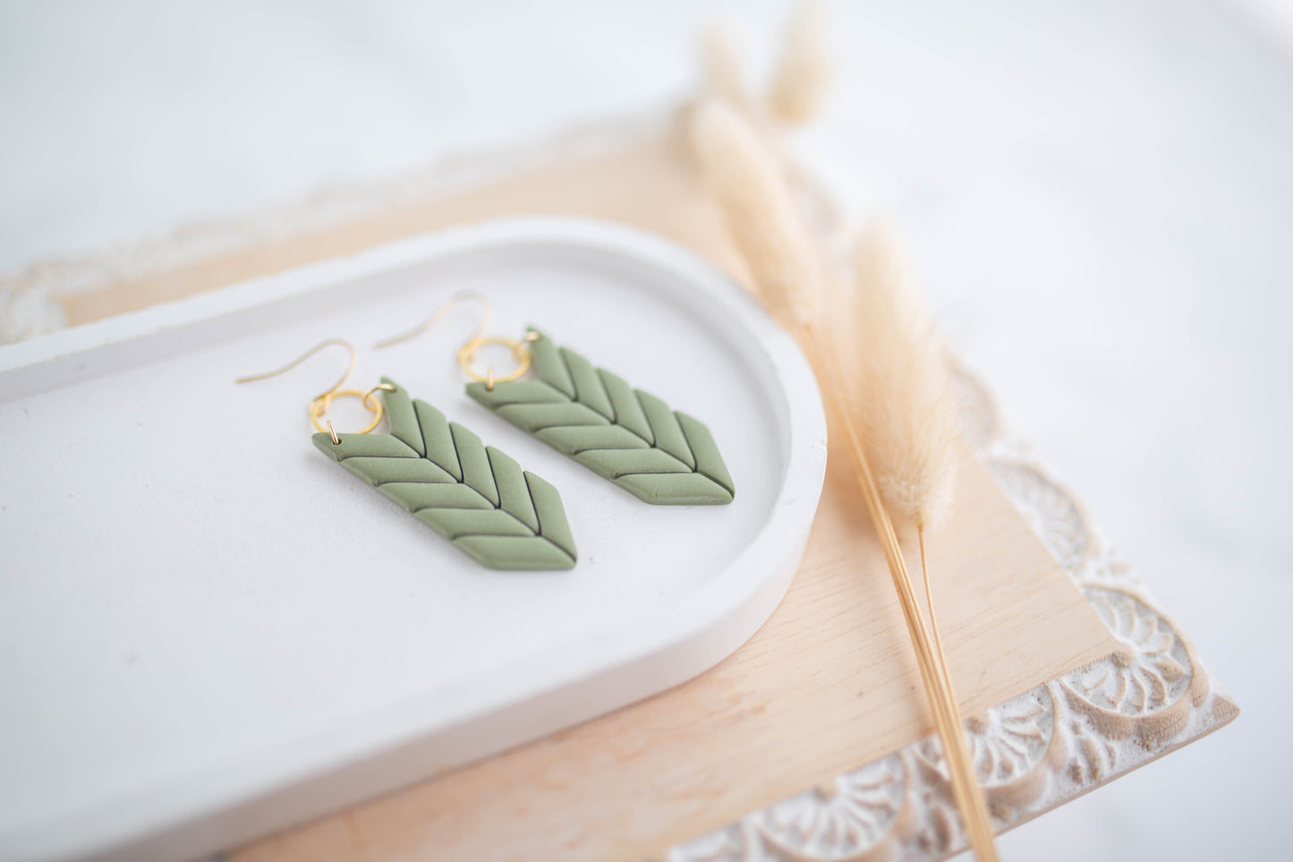 Clay Earrings | Fletching Dangles | Cozy Cowgirl Collection