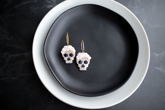 Clay Earrings | Floral Sugar Skulls | Boo Collection