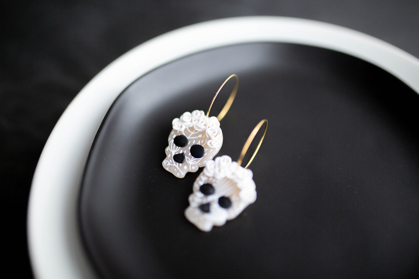 Clay Earrings | Floral Sugar Skulls | Boo Collection