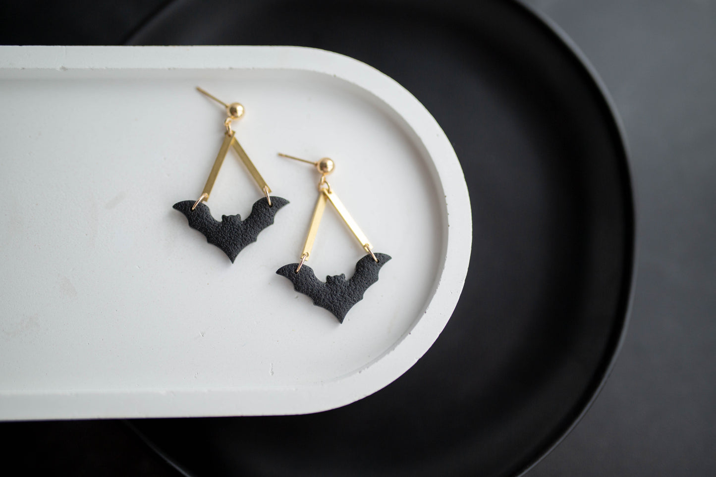Clay Earrings | Bat Dangles | Boo Collection