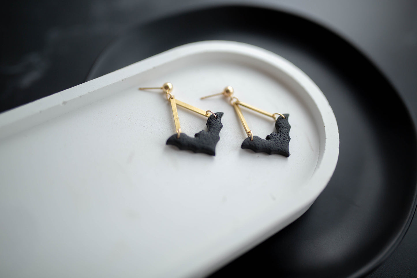 Clay Earrings | Bat Dangles | Boo Collection