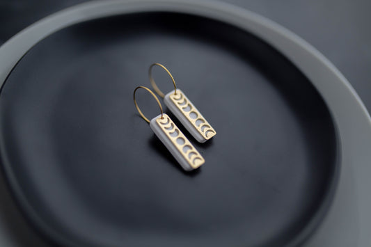 Clay Earrings | Moon Phase Hoops | Boo Collection