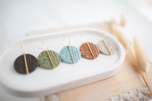 Clay Earrings | Western Simple Circle Hoops | Cozy Cowgirl Collection