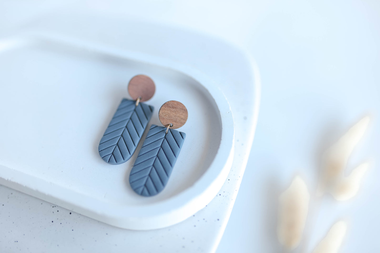 Clay Earrings | Herringbone Dangles | Autumn Vibes Collection