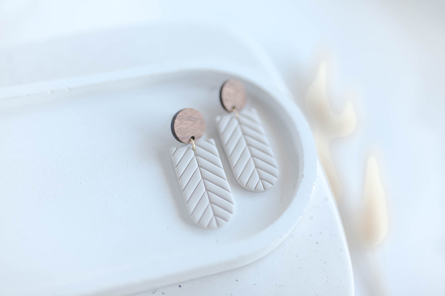 Clay Earrings | Herringbone Dangles | Autumn Vibes Collection