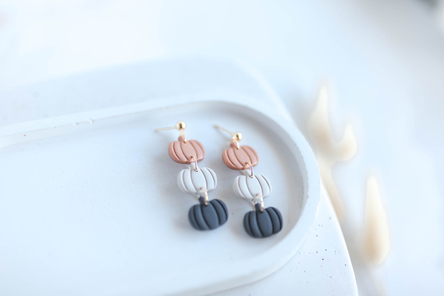 Clay Earrings | Pumpkin Trio | Autumn Vibes Collection