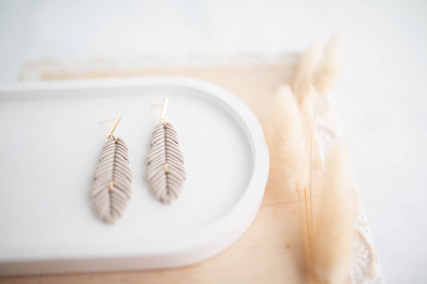 Clay Earrings | Feather Dangles | Cozy Cowgirl Collection