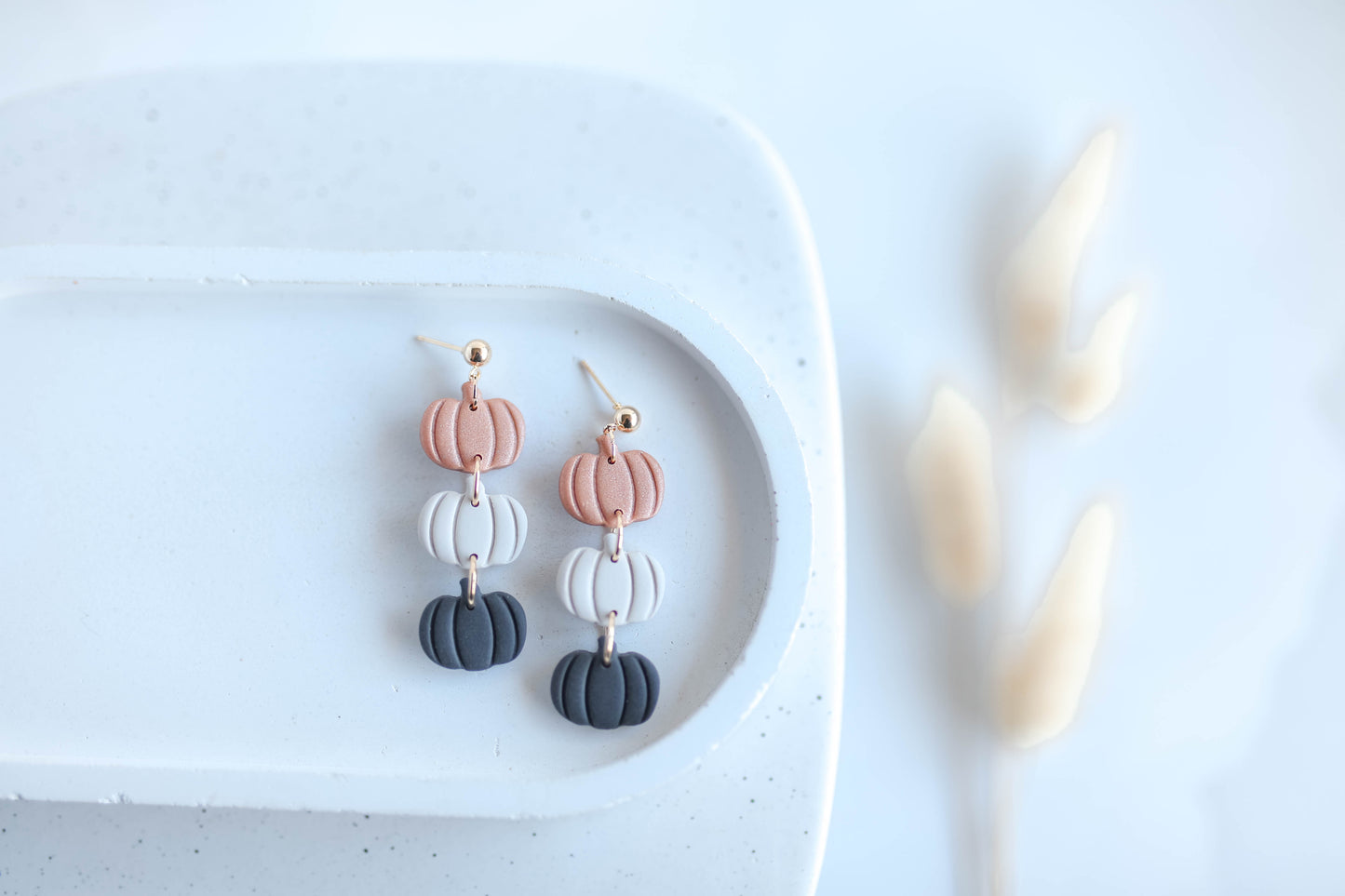 Clay Earrings | Pumpkin Trio | Autumn Vibes Collection