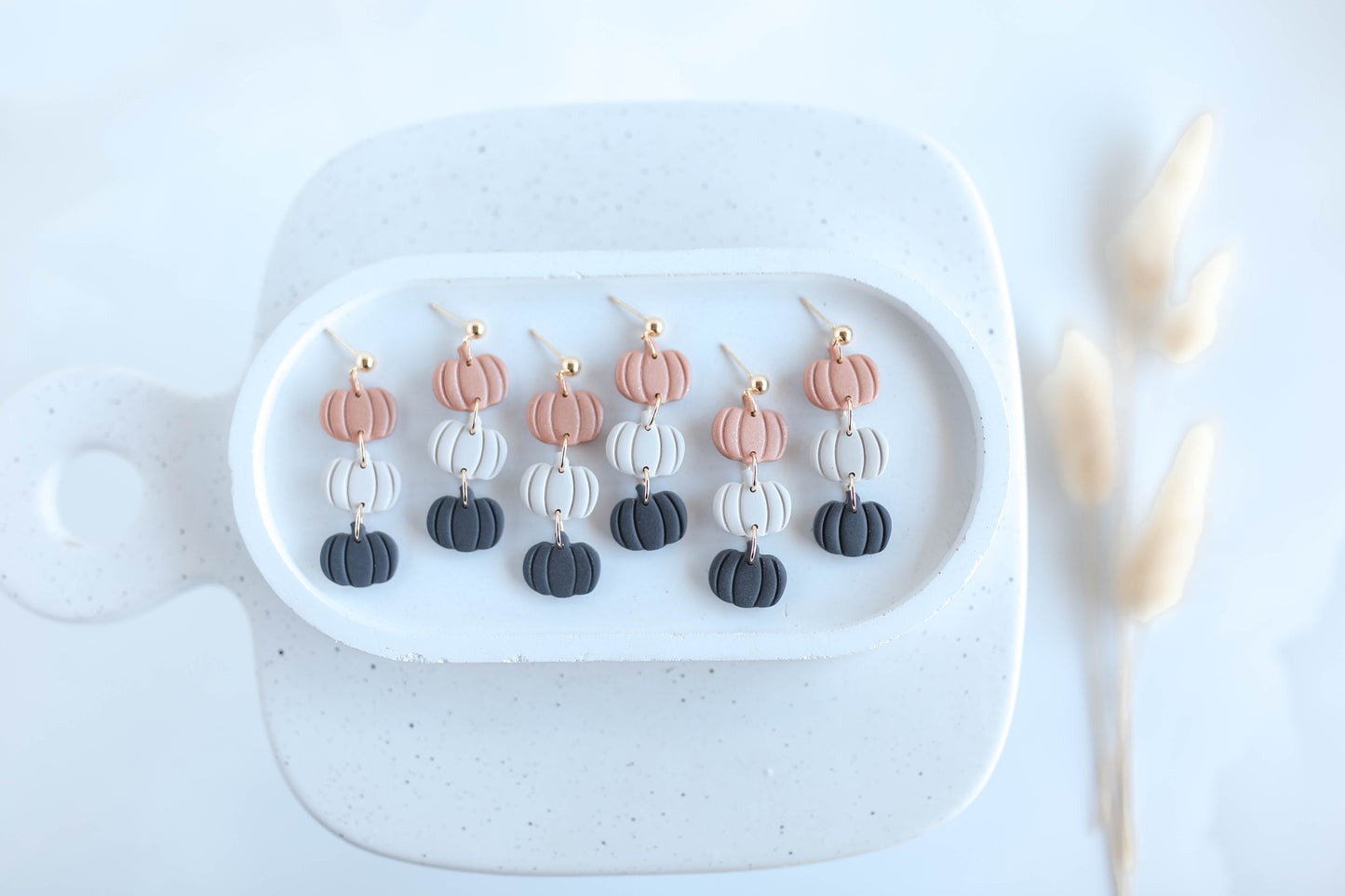 Clay Earrings | Pumpkin Trio | Autumn Vibes Collection