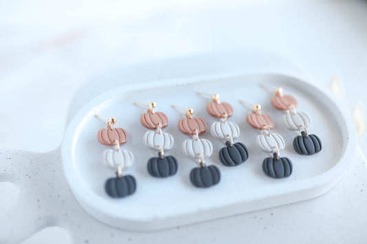 Clay Earrings | Pumpkin Trio | Autumn Vibes Collection