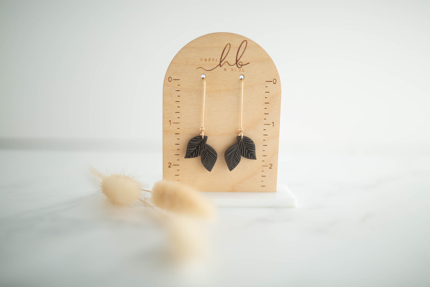 Clay Earrings | Longline Leaf Dangle | Autumn Edit