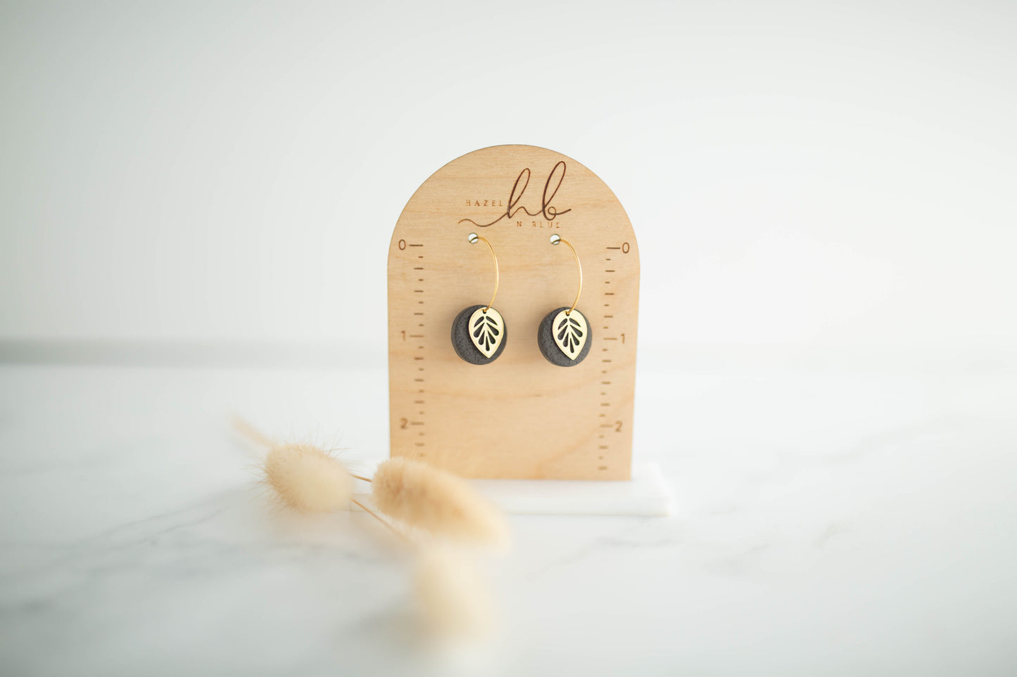 Clay Earrings | Mini Leaf Hoops | Autumn Edit