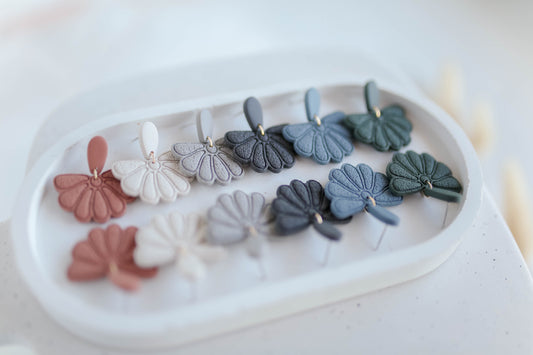 Clay Earrings | Boho Floral Dangles | Autumn Vibes Collection