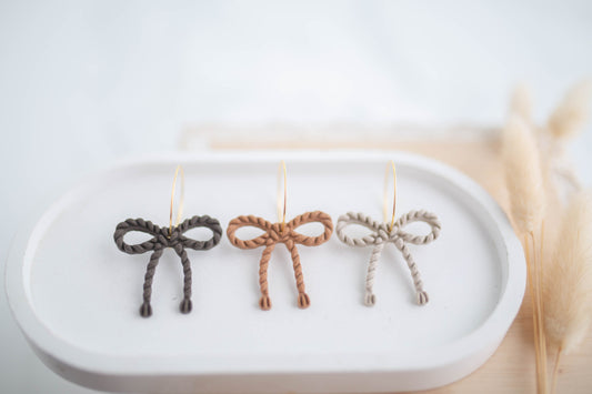 Clay Earrings | Latino Bow Hoops | Cozy Cowgirl Collection