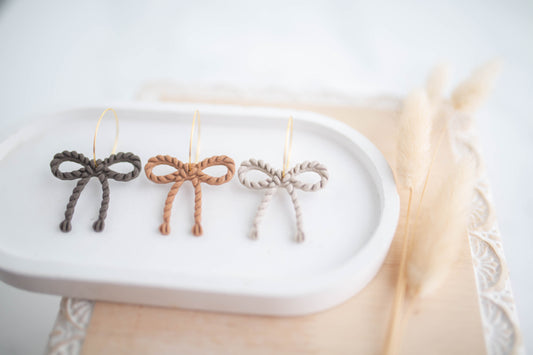 Clay Earrings | Latino Bow Hoops | Cozy Cowgirl Collection