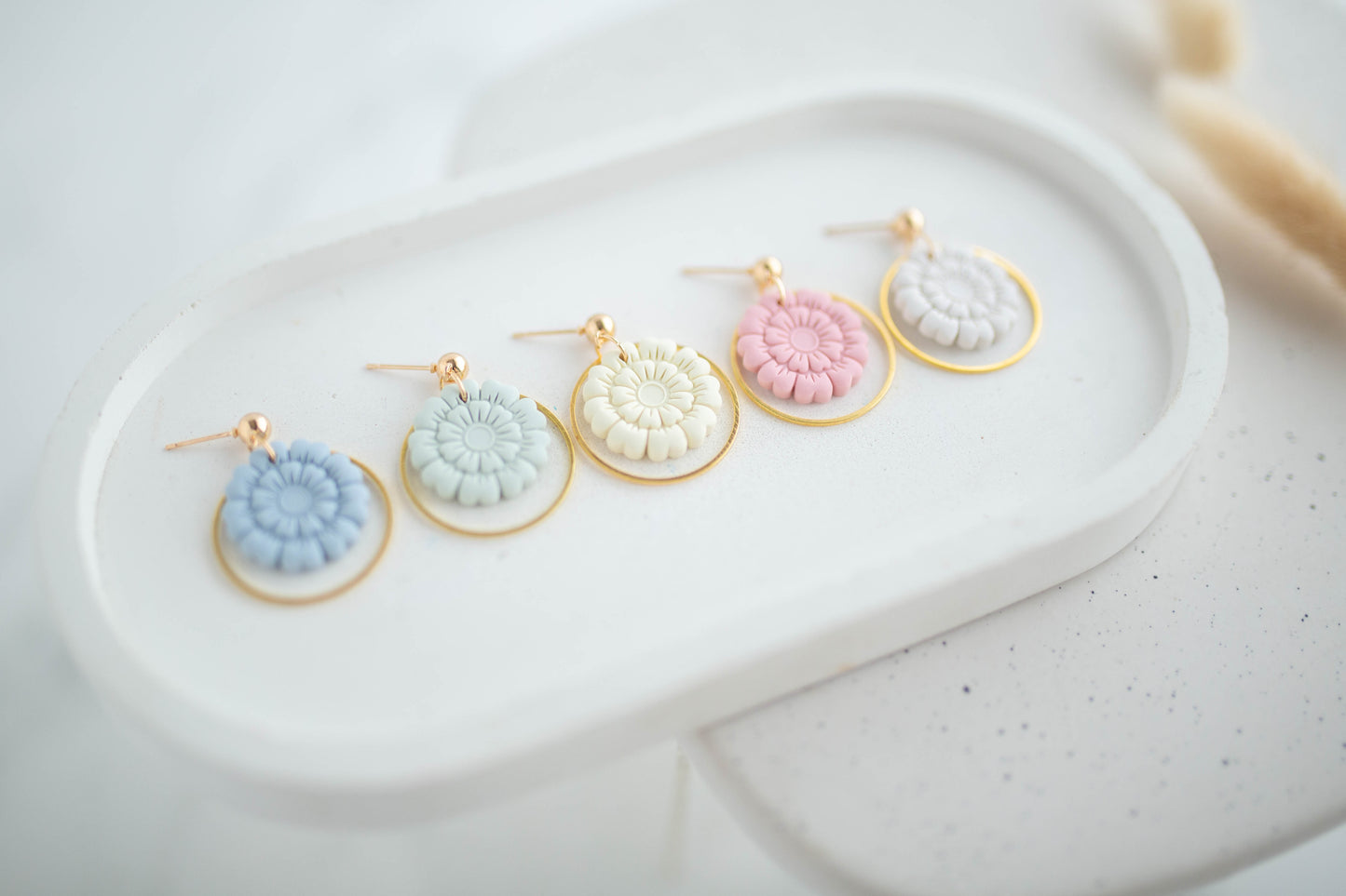 Clay Earrings | Dainty Happy Flowers | Happy Collection